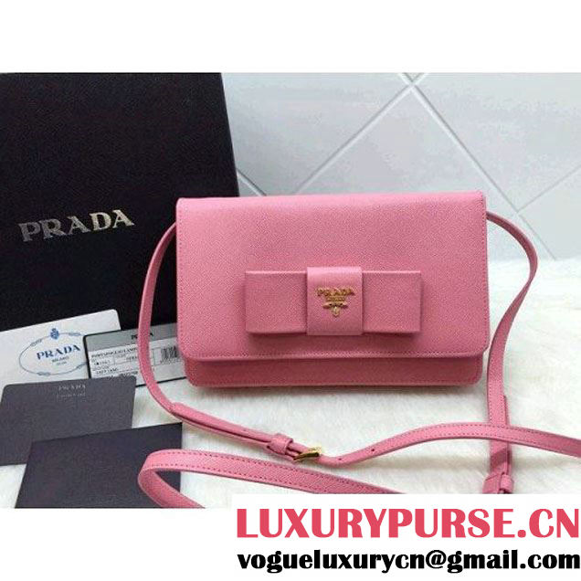 Prada Saffiano Leather Small Shoulder Bag Pink (XIAOSI-031709 )