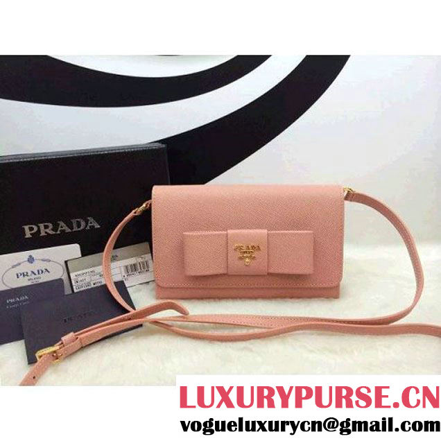 Prada BT1009 Saffiano Leather Shoulder Bag Nude Pink (1a069-050601 )