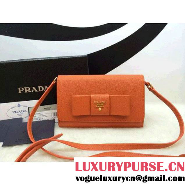 Prada BT1009 Saffiano Leather Shoulder Bag Orange (1a069-050604 )