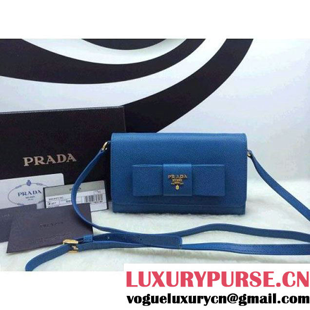 Prada BT1009 Saffiano Leather Shoulder Bag Blue (1a069-050606 )