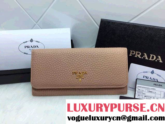 Prada Clemence Leather Wallet 1M1132 Pale Pink