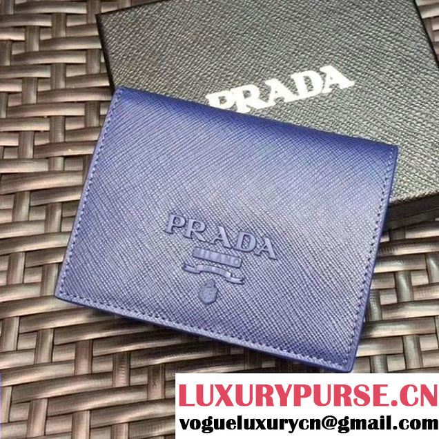 Prada Saffiano Leather Wallet 1MV204 Royal Blue 2017 (GYF-7120906 )