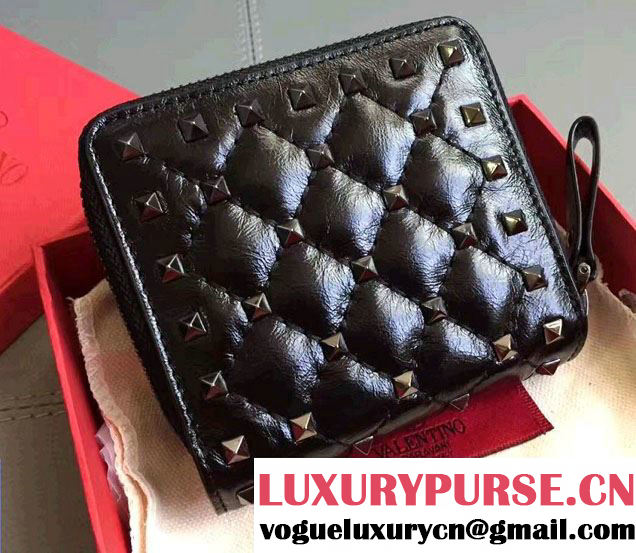 Valentino Rockstud Spike Compact Wallet