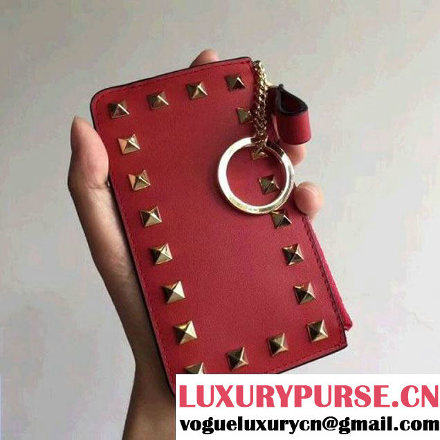 Valentino Garavani Rockstud Key Case Red 2017 (JD-7091226 )