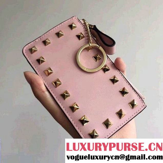 Valentino Garavani Rockstud Key Case Pink 2017 (JD-7091222 )