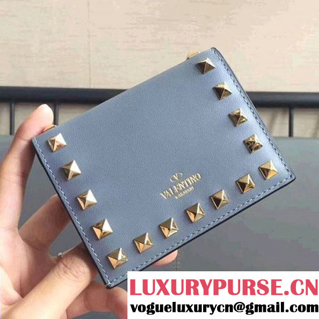 Valentino Compact Rockstud Wallet Light Blue (JD-7090706 )